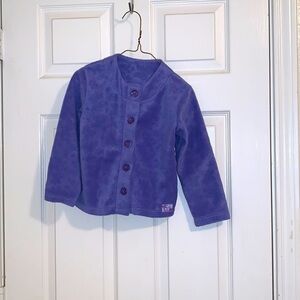 Girls purple button down butterfly cardigan